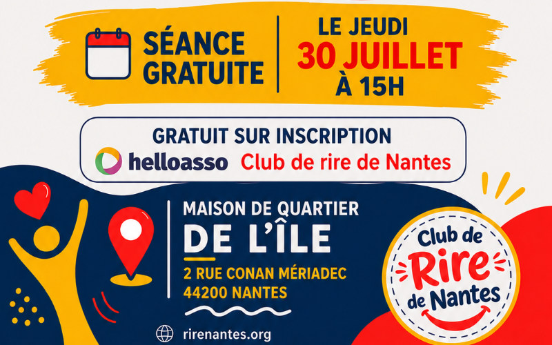 Envie d&rsquo;essayer ? Participez à notre séance gratuite de Yoga du Rire à Nantes !